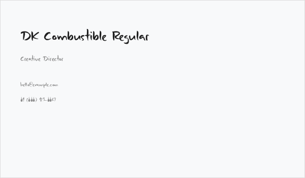 DK Combustible Regular Business Card