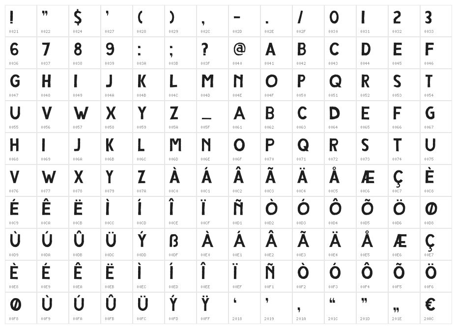 DK Compagnon Regular Character Map