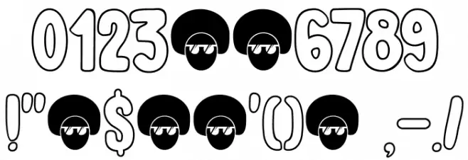 DK Cool Daddy Outline Regular Font OTHER CHARS