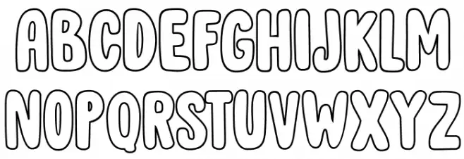 DK Cool Daddy Outline Regular Шрифта ВЕРХНИЙ