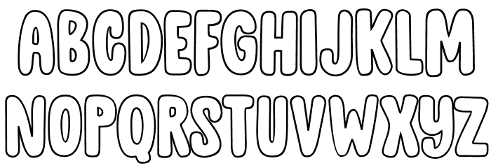 DK Cool Daddy Outline Regular Font LOWERCASE