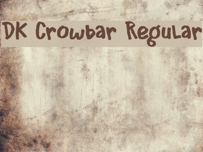 DK Crowbar Regular Font examples