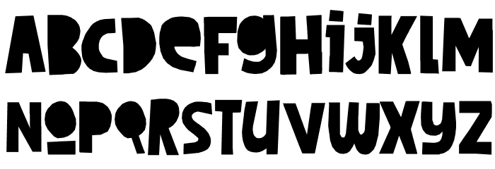 DK Cut Along Regular Font LOWERCASE