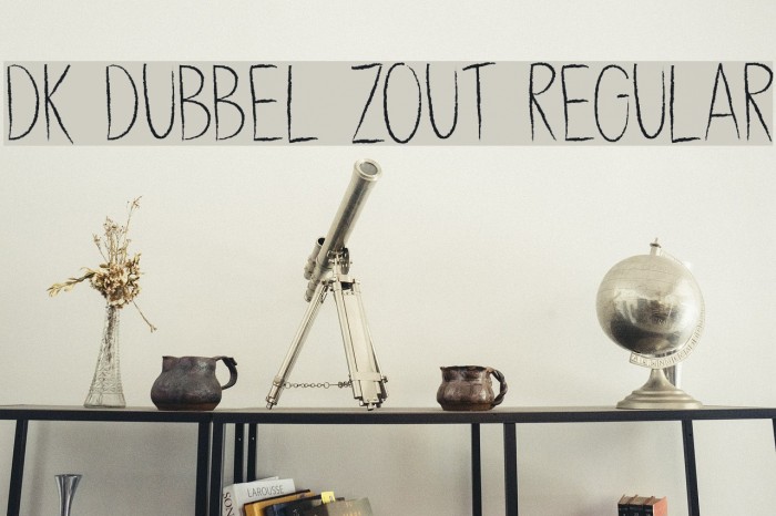 DK Dubbel Zout Regular Font examples