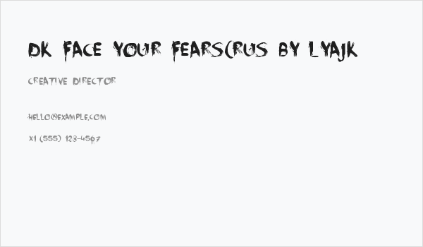 DK Face Your Fears(RUS BY LYAJK Business Card