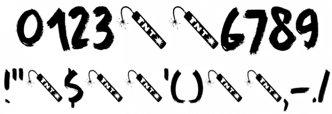 DK Full Blast Regular Font OTHER CHARS