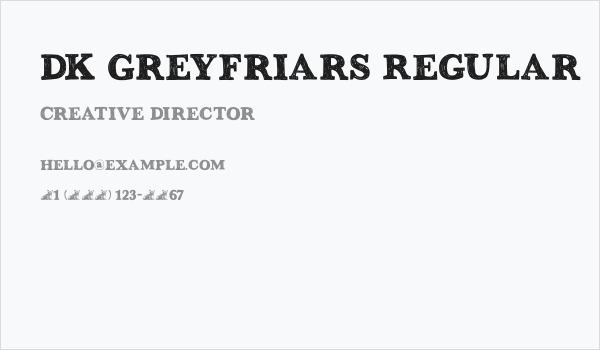 DK Greyfriars Regular Business Card