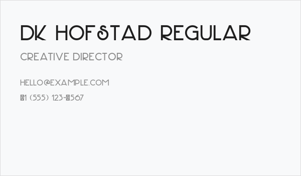 DK Hofstad Regular Business Card