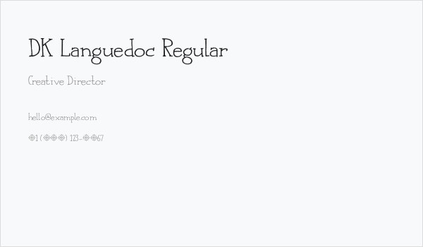 DK Languedoc Regular Business Card