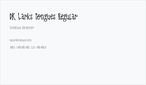 DK Larks Tongues Regular Business Card