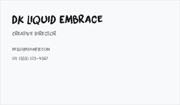 DK Liquid Embrace Business Card