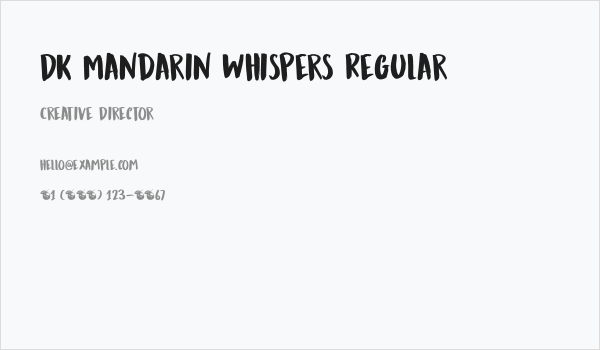 DK Mandarin Whispers Regular Business Card