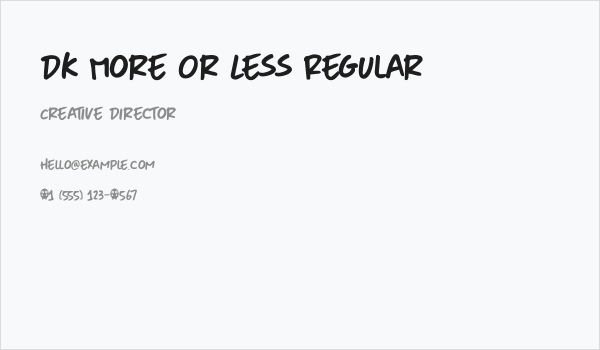 DK More Or Less Regular Business Card