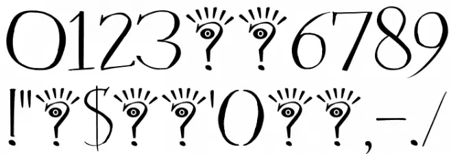 DK Mysterious Regular Font Alte caractere