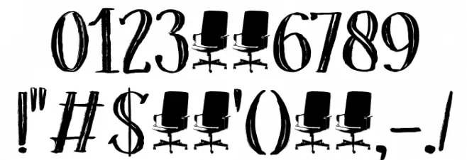 DK Office Squeeze Regular Font OTHER CHARS