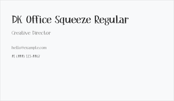 DK Office Squeeze Regular Business Card