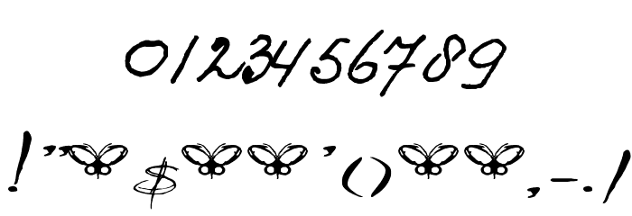 DK Quilted Butterfly Font OTHER CHARS