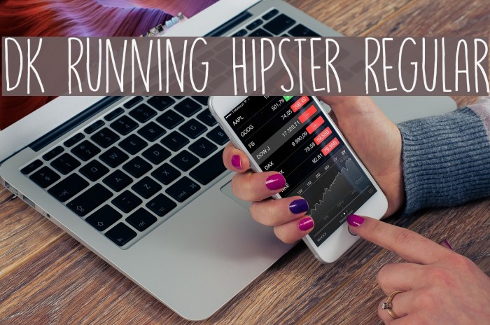 DK Running Hipster Regular Font examples