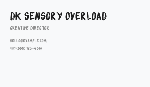 DK Sensory Overload Business Card
