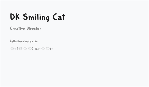 DK Smiling Cat Business Card