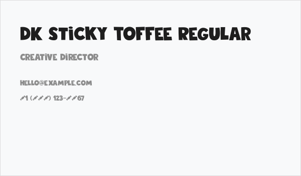 DK Sticky Toffee Regular Business Card