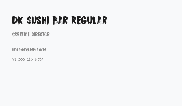 DK Sushi Bar Regular Business Card