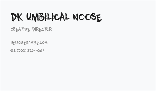 DK Umbilical Noose Business Card