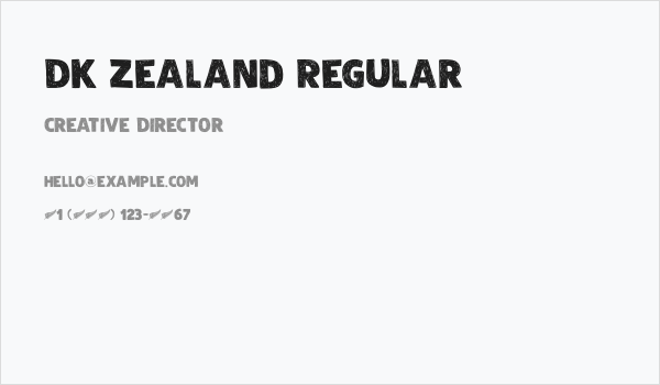 DK Zealand Regular Business Card
