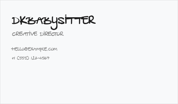 DKBabysitter Business Card