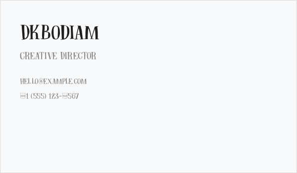 DKBodiam Business Card