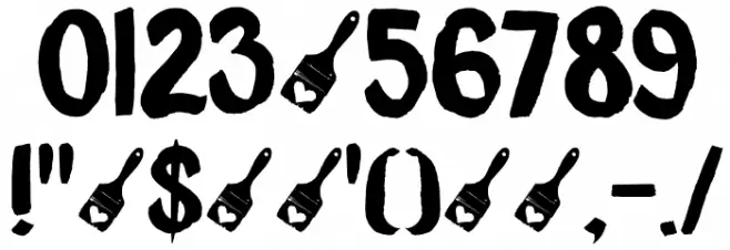 DKBrushCrush Font OTHER CHARS