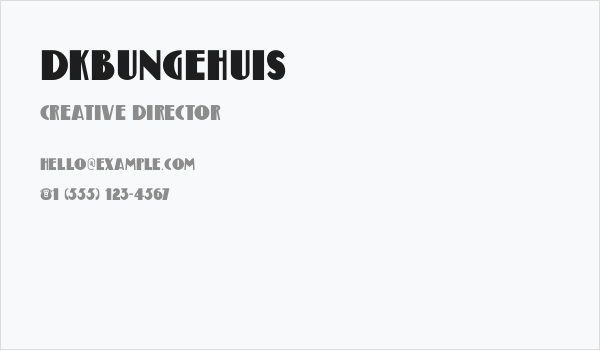 DKBungehuis Business Card