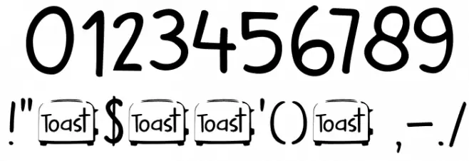 DKButteredToast Font OTHER CHARS