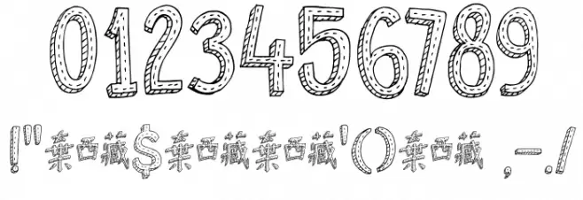 DKCosmoStitch Font OTHER CHARS