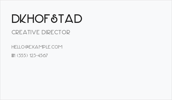 DKHofstad Business Card