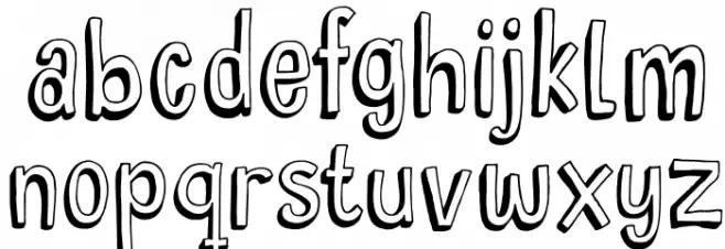 DKHyggelig Schriftart Kleinbuchstaben