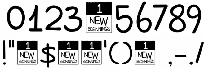 DKNewBeginnings Font OTHER CHARS