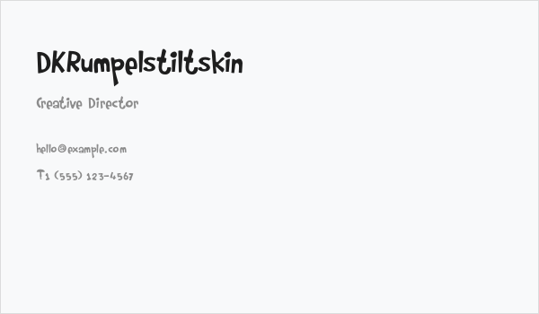 DKRumpelstiltskin Business Card