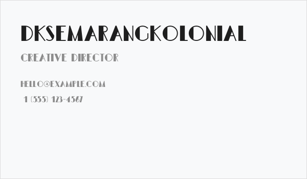 DKSemarangKolonial Business Card