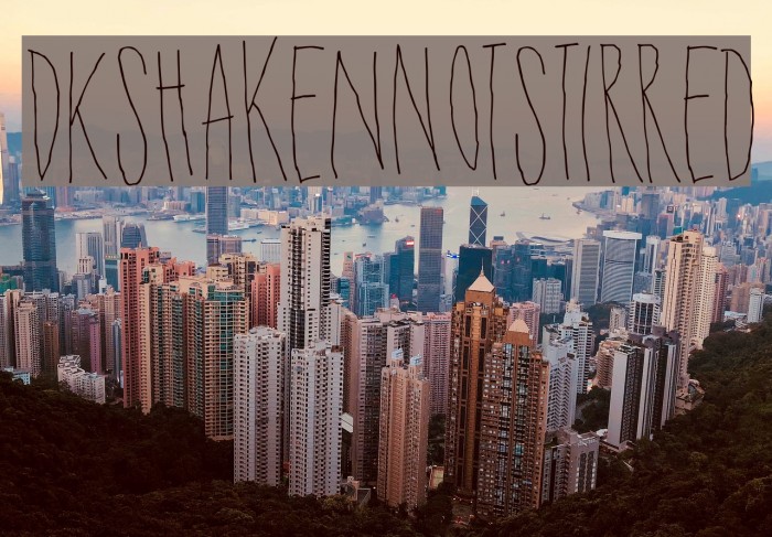DKShakenNotStirred Font examples