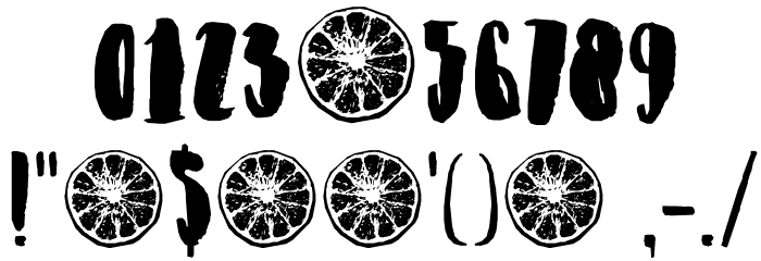 DKZestyLime Font OTHER CHARS