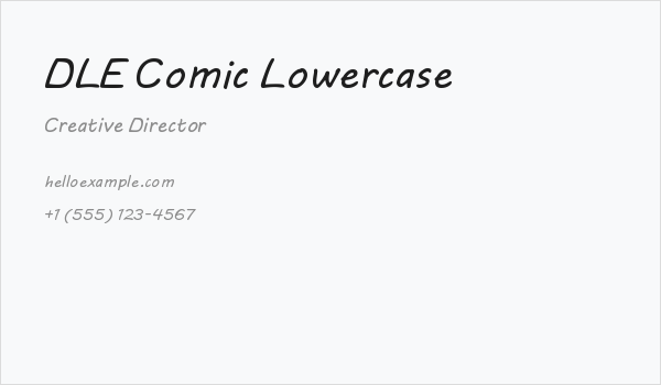 DLE Comic Lowercase Business Card