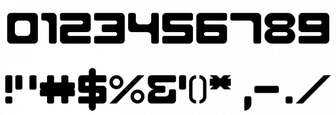 DLE Digital Regular Font OTHER CHARS