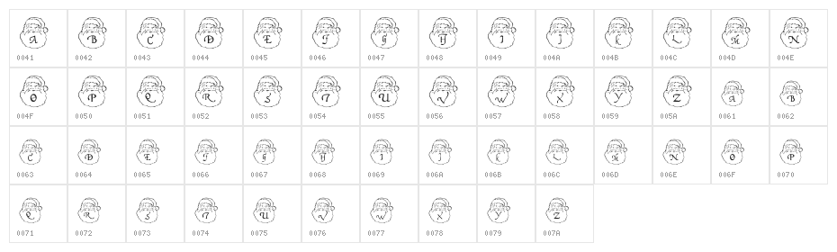 DLSantaCaps Character Map
