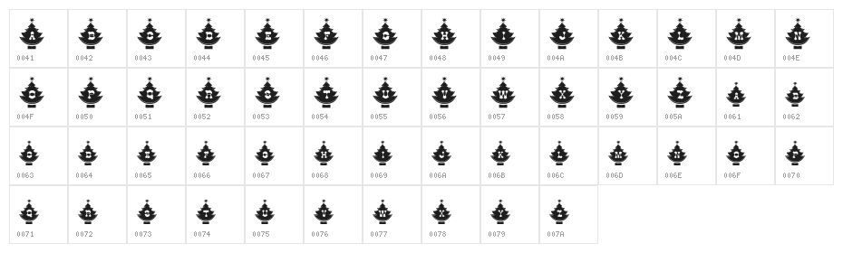 DLTreeCaps Character Map