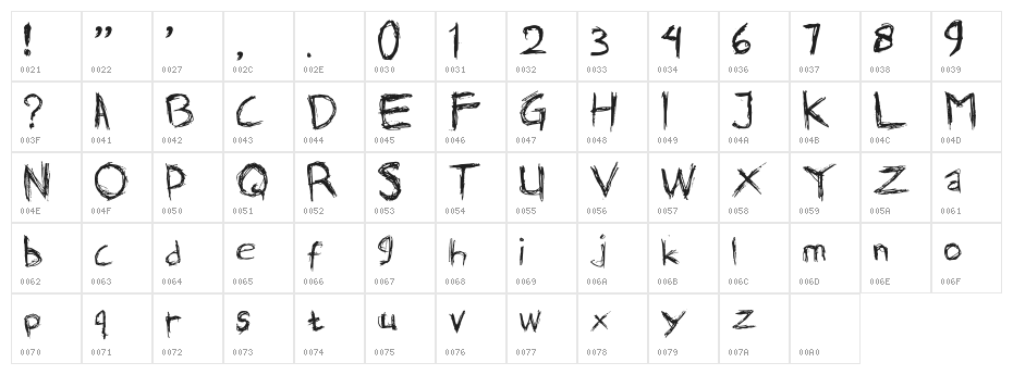 Dl Arsara Demo Regular Character Map