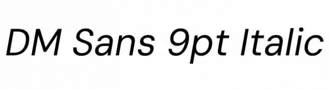 DM Sans 9pt Italic Polices
