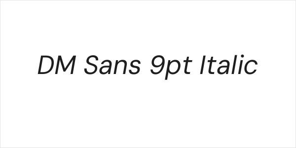 DM Sans 9pt Italic Logo