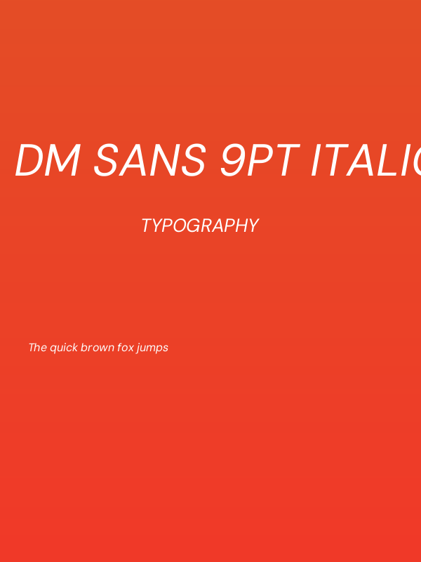DM Sans 9pt Italic Poster