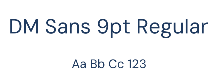 DM Sans 9pt Regular Font Preview